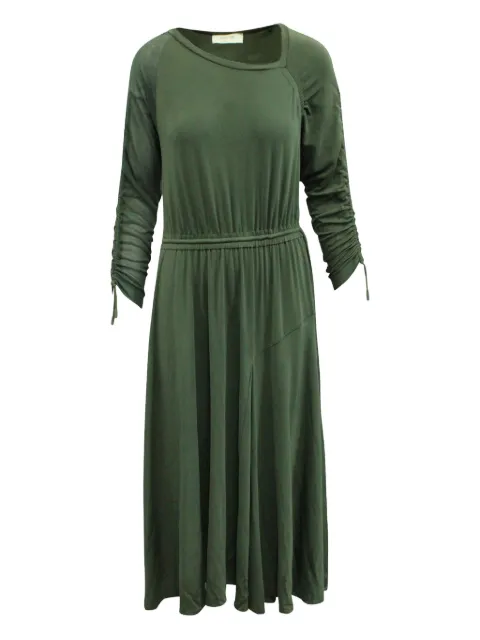 Sportmax Vintage ruched-sleeve midi dress Green NAPPUGBCL157388W