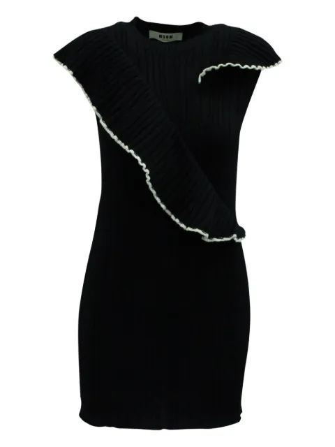 MSGM frilled knit mini dress Black NAPPUGBCL125388W