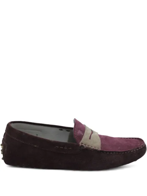 Tod's Vintage Gommino pebble-detail suede penny loafers Purple MRPPUGBSH120253M
