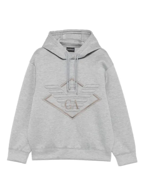 Emporio Armani logo-embroidered hoodie Grey EM002882AF18339M0195
