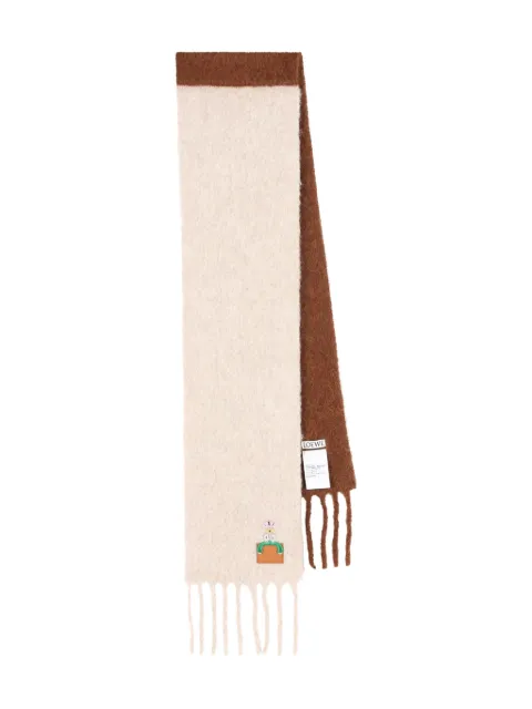 LOEWE embroidered two-tone scarf Neutrals FSA7SS1W01