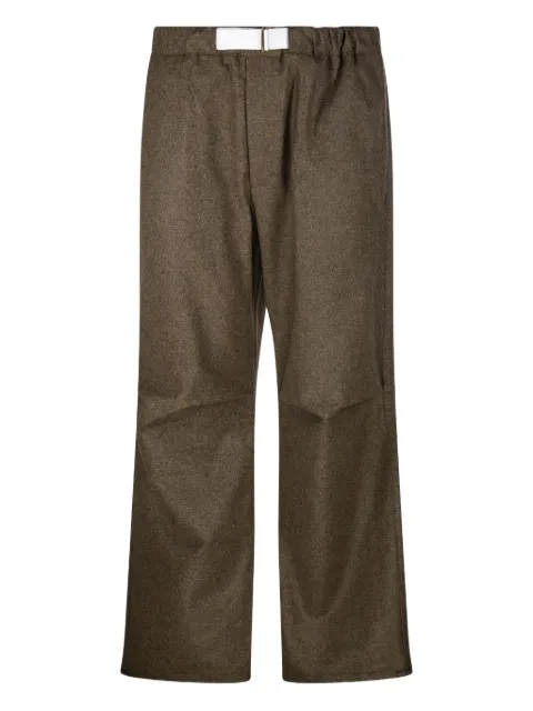 DARKPARK elastic-waistband belted trousers Green MTR09FAW02