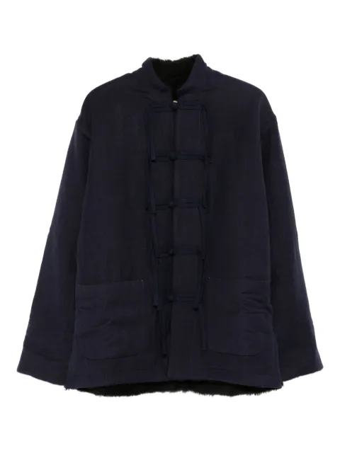 Uma Wang knotted-front jacket Blue UM6547JAPE