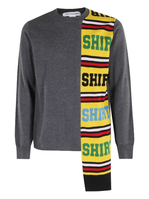 Comme Des Garçons Shirt stripe-panel sweater Grey FPN003W25097