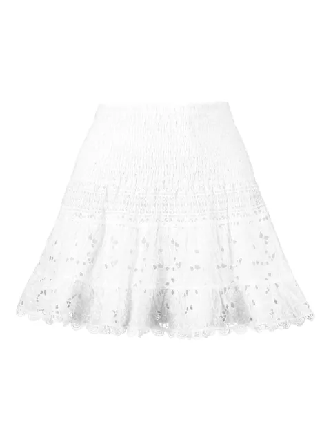 Temptation Positano smocked eyelet skirt White ALENTOWHITE