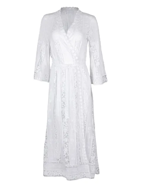 Miguelina Lucinda lace-panelled dress White HS25MSE317LUCINDA