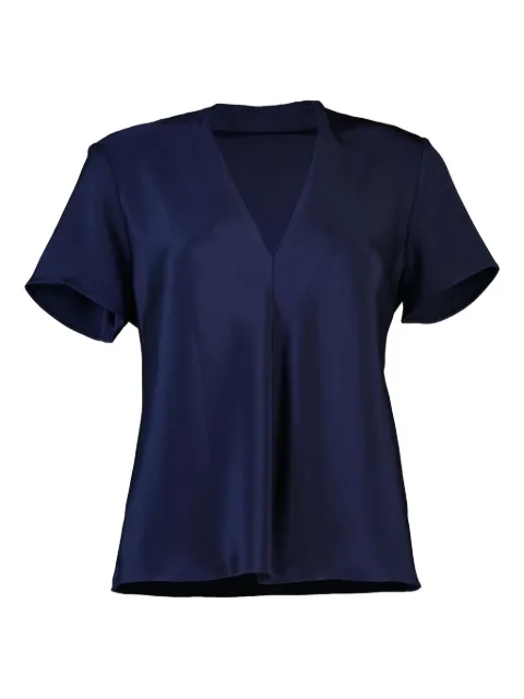 Peter Cohen V-neck short-sleeve top Blue 4066FPSAPH