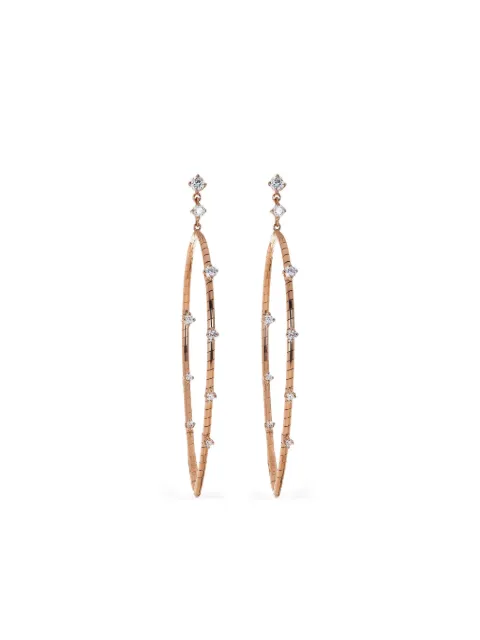 Mattia Cielo Rose Gold Diamond Drop Earrings Pink LJWR415D