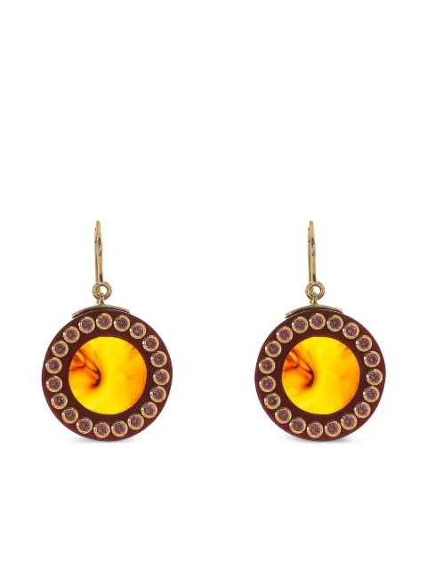 Mark Davis 18K yellow gold Garnet Bakelite earrings Gold 11551012