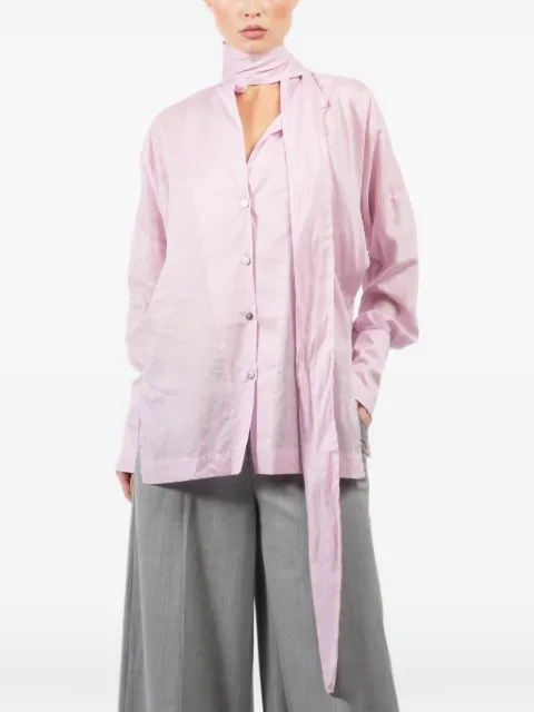 THELATEST Cecilia bow-detail buttoned shirt Pink TLW04004T0172ABTP