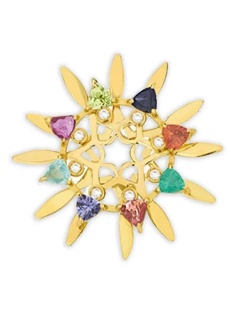 Carol Kauffmann 18kt yellow gold Mandala Sapphire pendant necklace Gold PGMM03