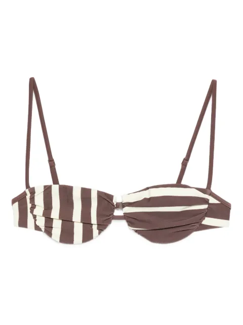 SIR. Linocut striped bikini top Brown SIR4250028T