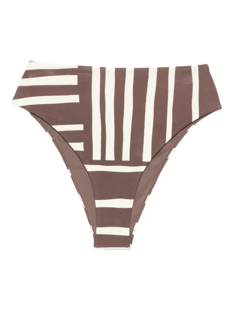 SIR. Linocut striped bikini bottom Brown SIR4250028B