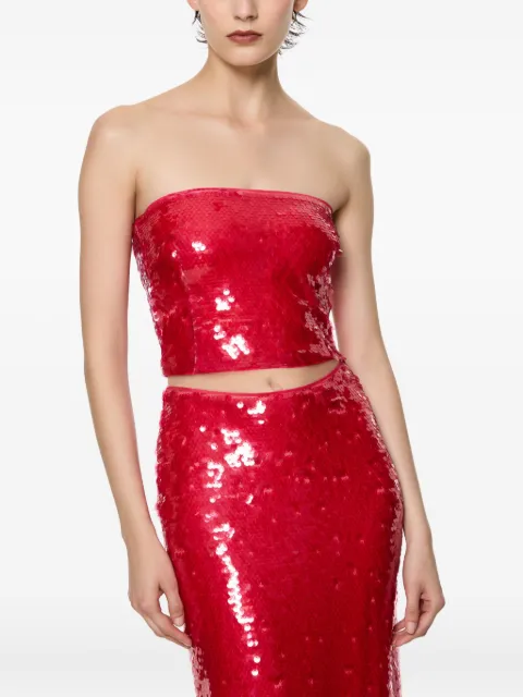 Paris Georgia Mermaid sequin strapless tube top Red AUDT002PLM