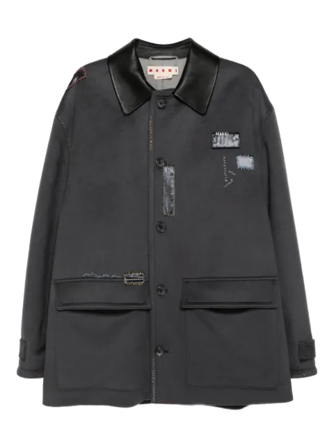 Marni leather collar jacket Grey TUMU0127NSUTWA3300N63