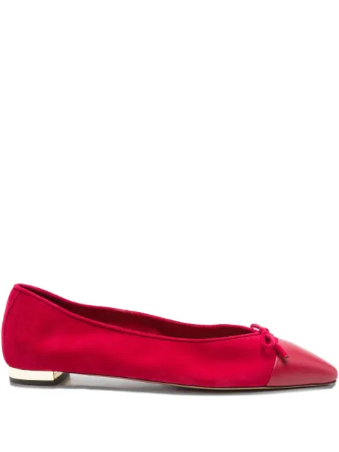 Aquazzura bow-detail cap-toe flats Red GIOFLAA0SAA