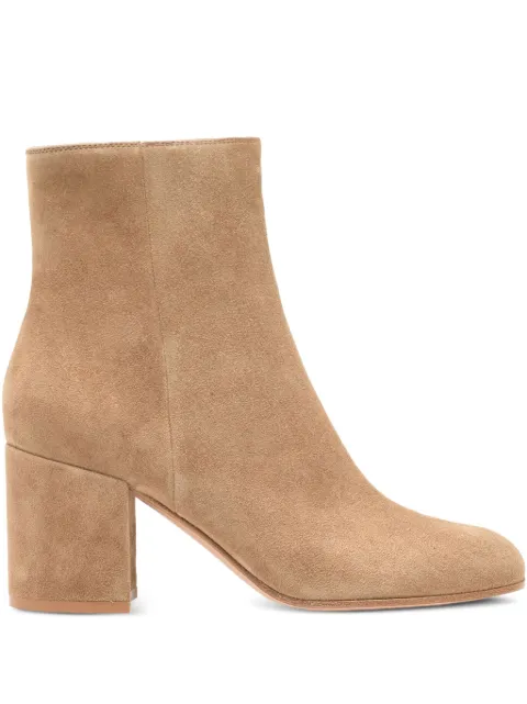Gianvito Rossi 70mm Joelle suede block-heel boots Brown G7306570RICCAS