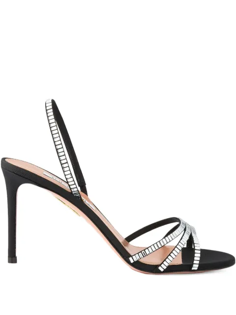 Aquazzura crystal-embellished slingback sandals Black MERMIDS0GRO