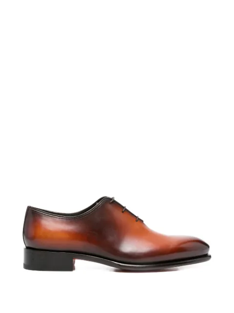 Santoni lace-up almond-toe loafers Brown MCCR16229MC1HFUL