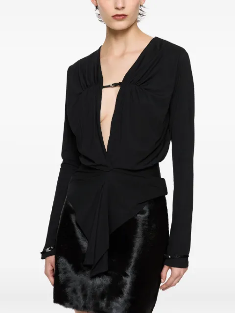 Paris Georgia Filomena long-sleeve top Black FILOT001BLK