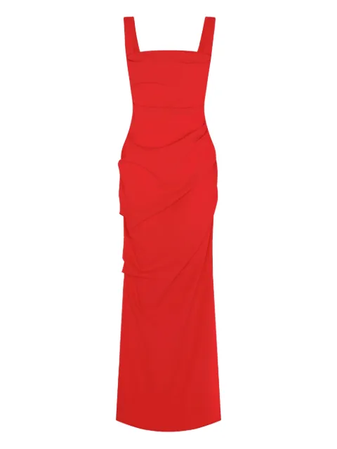 Paris Georgia square-neck draped maxi dress Red RAFD003RED
