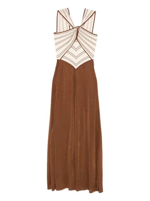 ZIMMERMANN cross-front striped dress Brown 4447DF251