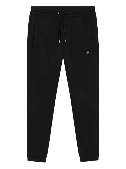 HUGO logo-patch drawstring-waistband track pants Black 50533695