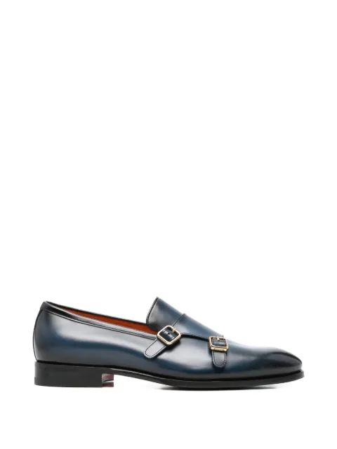 Santoni buckle strap loafers Blue MCAG19146JJ6GNTG