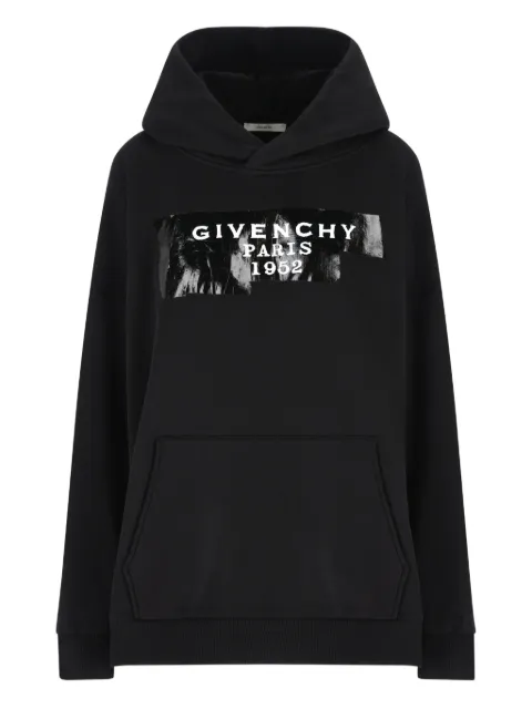 Givenchy logo-print cotton hoodie Black BWJ04TP78U001
