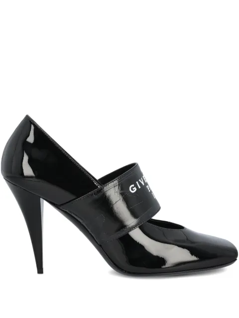Givenchy Sliced Square Tape patent leather pumps Black BE404JE2F6001