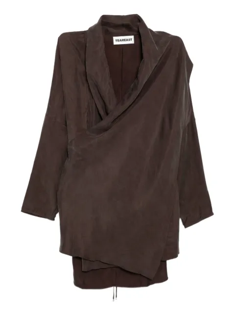 YEAREAST asymmetric wrap blouse Brown Y22562231001B