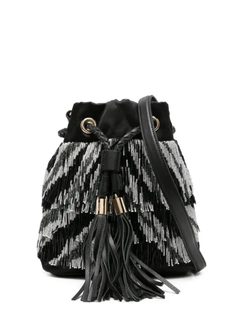PUCCI beaded-fringe bucket bag Black 37BC84