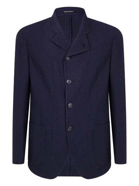 Emporio Armani textured wool jacket Blue EM000144TE16182