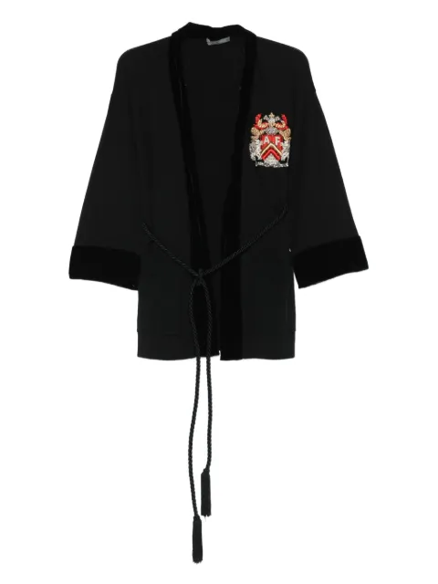 Alberta Ferretti embroidered patch velvet cardigan Black MA0936
