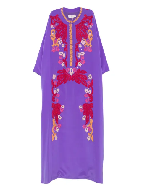 PUCCI embroidered silk maxi dress Purple 52RL80