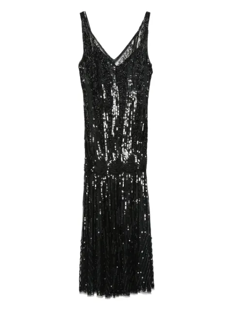 Alberta Ferretti sequin-embellished V-neck gown Black UA0401