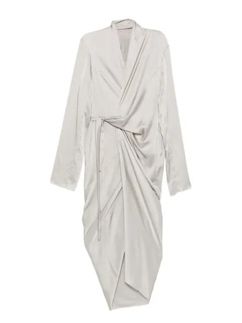 Rick Owens draped wrap midi dress Grey RP02E4560SCH