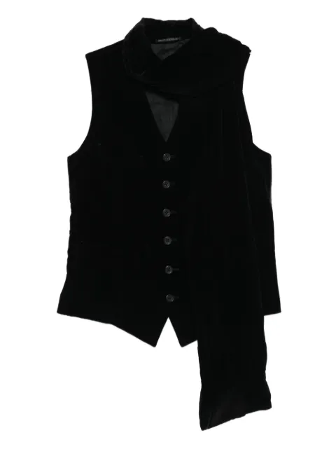 Yohji Yamamoto velvet-finish vest Black HUV03027