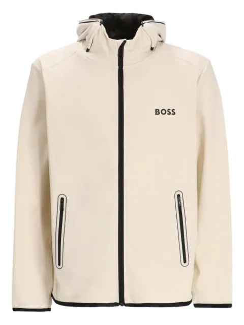BOSS hooded zip-front jacket Neutrals 50542948