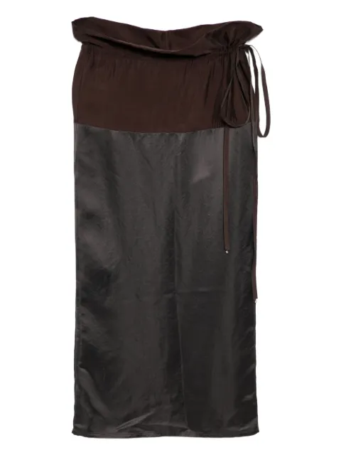 YEAREAST panelled midi skirt Brown Y22564641021A