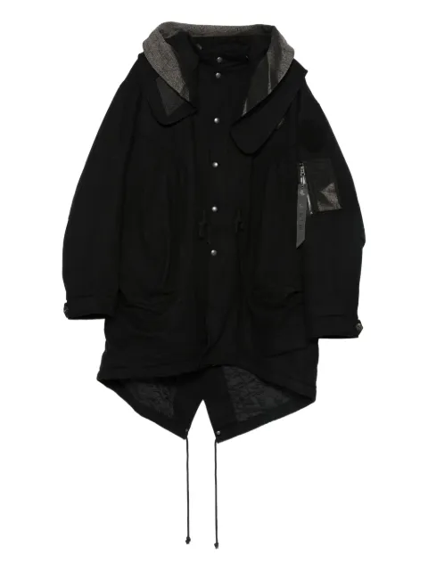 JiyongKim x Alpha Industries Sun-bleached hooded parka Black JK25AWAI01