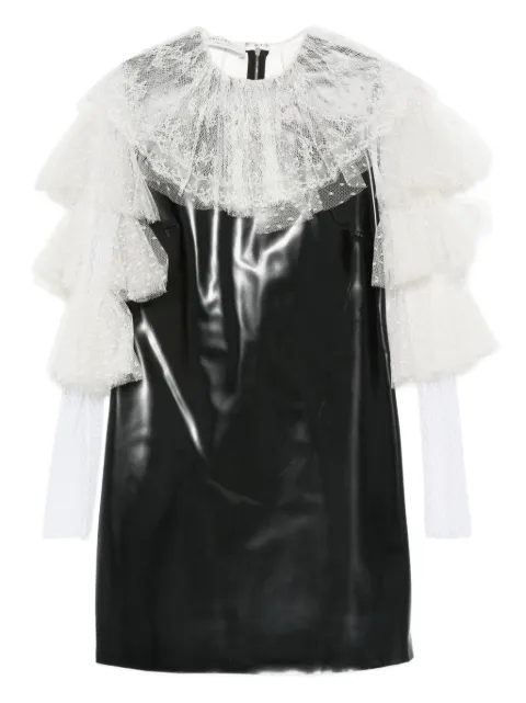Philosophy Di Lorenzo Serafini lace-trimmed ruffled mini party dress Black CV0451