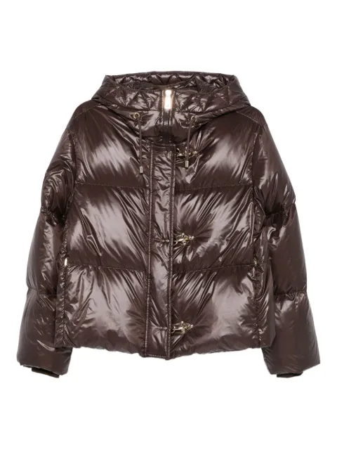 Fay hooded toggle-fastening jacket Brown NAW36513580ICI