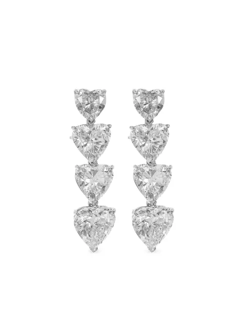 Fantasia by Deserio heart-shaped drop earrings Silver EF501WHT