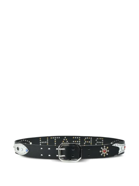 BREATH studded-detail leather belt Black BR25SSAC8006MULTI