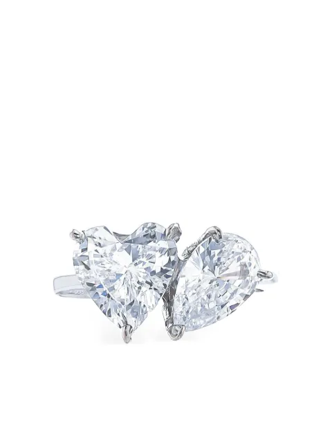 Fantasia by Deserio 14K white gold heart pear diamond ring White F1600