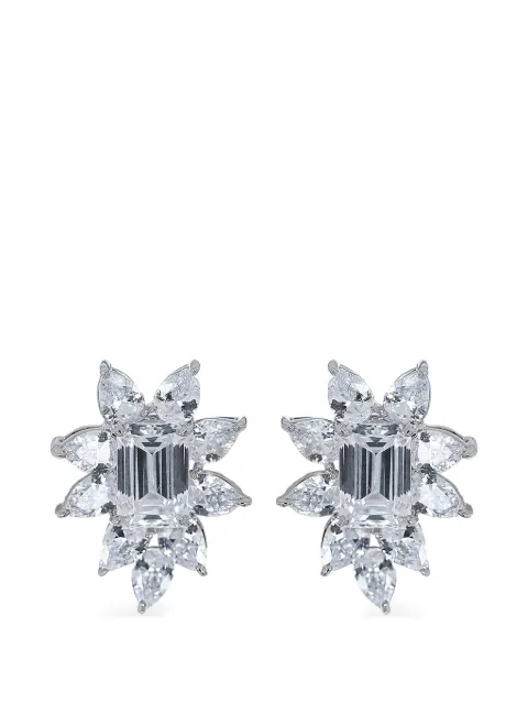 Fantasia by Deserio Canary cluster earrings Silver EF1325