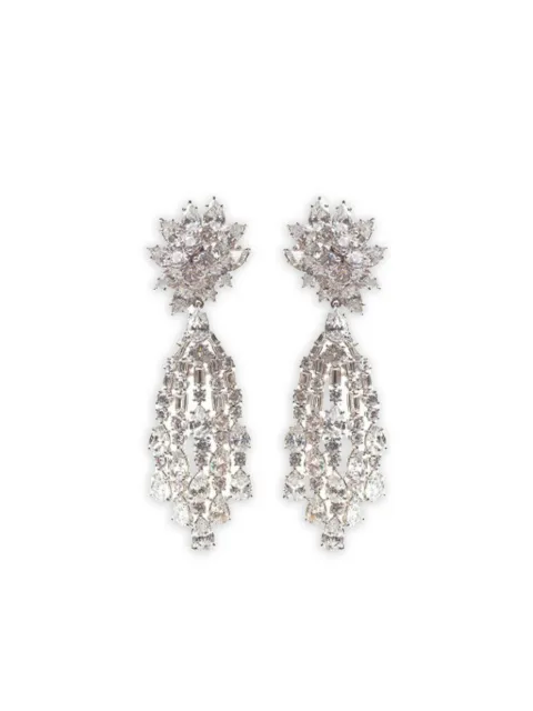 Fantasia by Deserio Cluster Waterfall earrings Silver CJ89D