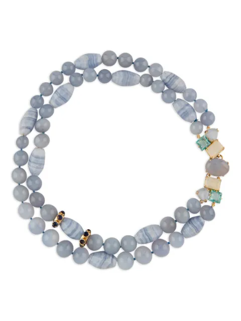 Bounkit Jewelry Lace agate necklace Blue BCHCL1