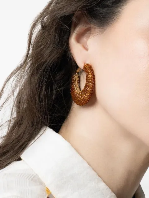Gas Bijoux Izzia beaded hoop earrings Gold AIZZIAGMO